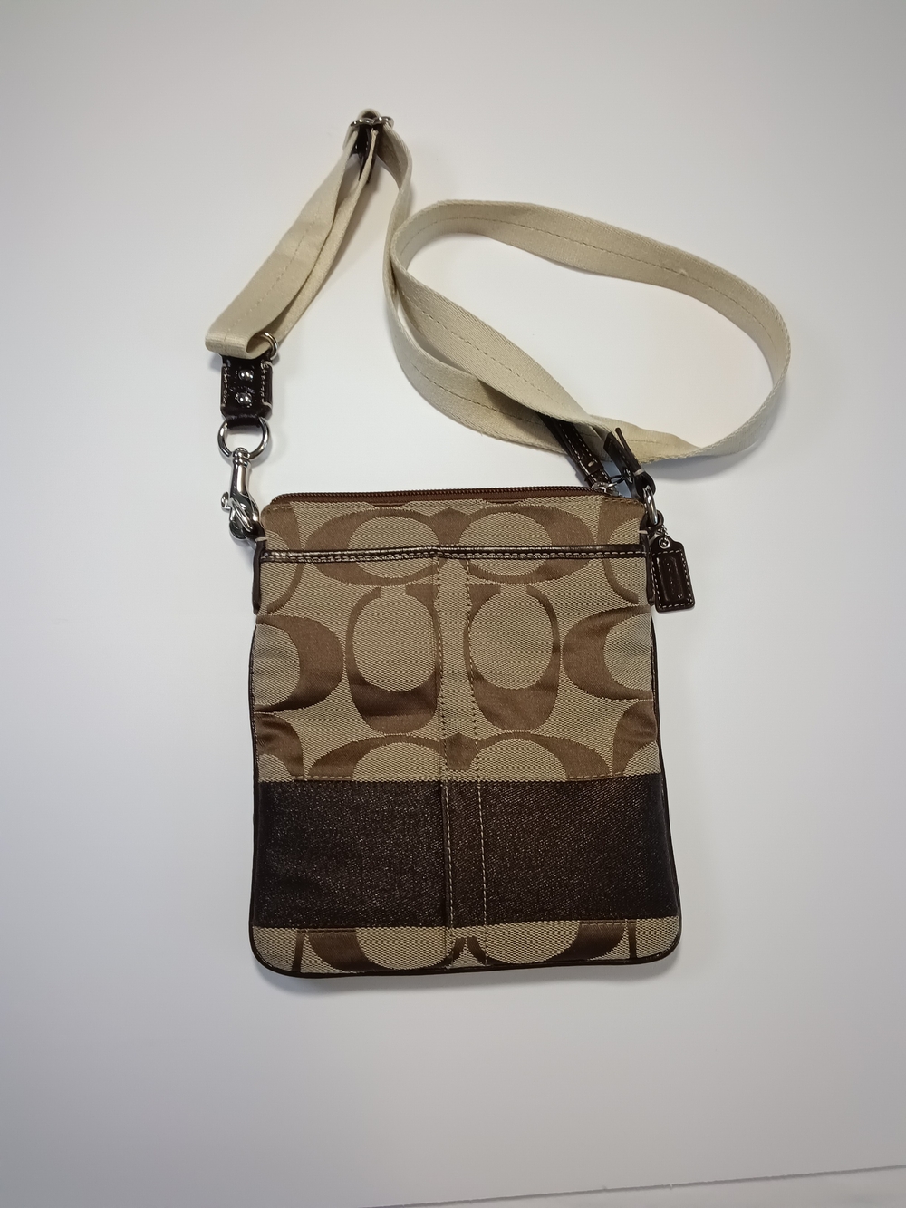 Coach Tan Signature Crossbody Bag - Tan/Brown
